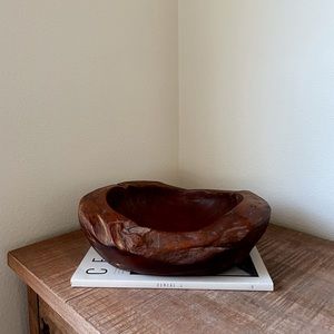 Hand carved wood bowl vintage